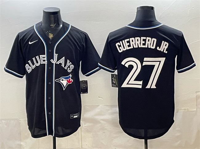 Men's Toronto Blue Jays 27 Vladimir Guerrero Jr. 2026 Fashion Replica Black Out Stitched Baseball Jersey