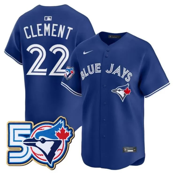 Men's Toronto Blue Jays 27 Vladimir Guerrero Jr. Royal 50th Anniversary Alternate Limited Jersey