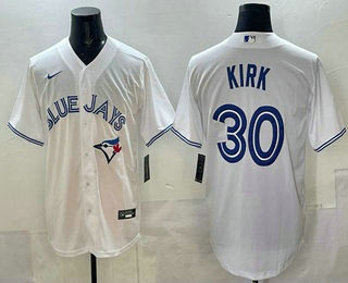 Men's Toronto Blue Jays 30 Alejandro Kirk White Cool Base Jersey
