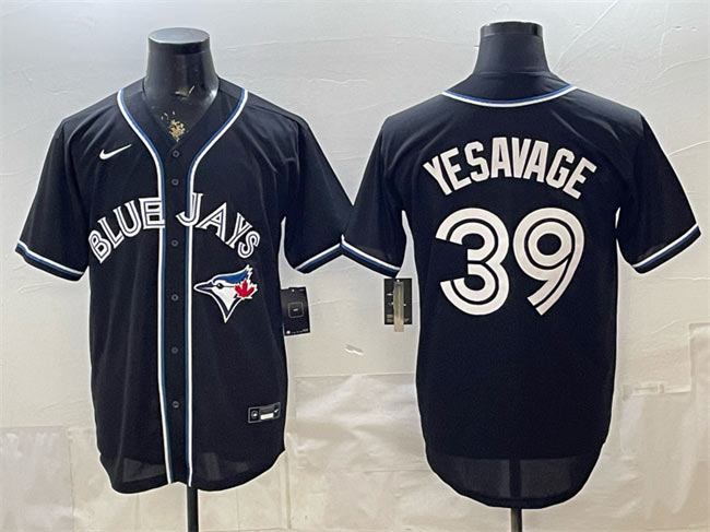 Men's Toronto Blue Jays 39 Trey Yesavage 2026 Fashion Replica Black Out Stitched Baseball Jersey