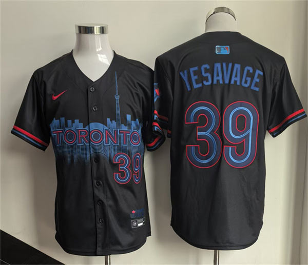 Men's Toronto Blue Jays 39 Trey Yesavage Navy 2024 City Connect Limited Stitched Baseball Jersey