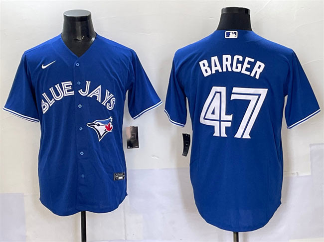 Men's Toronto Blue Jays 47 Addison Barger Royal Cool Base Stitched Baseball Jersey