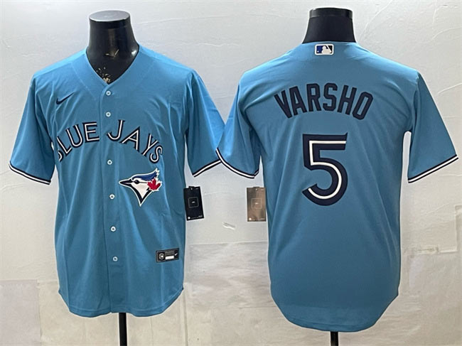Men's Toronto Blue Jays 5 Daulton Varsho Light Blue 2025 Cool Base Stitched Baseball Jersey