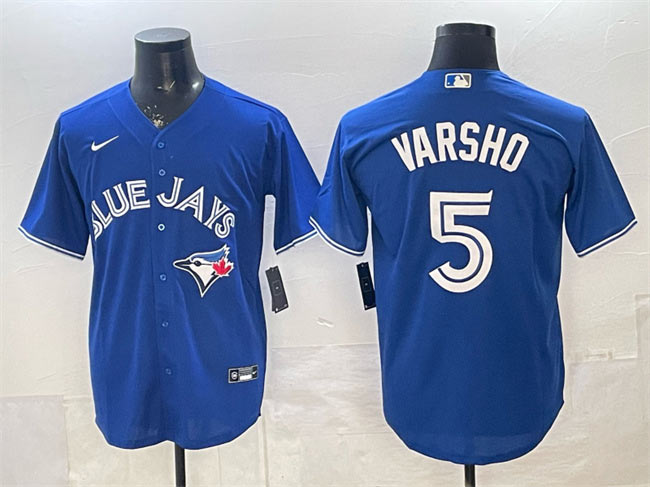 Men's Toronto Blue Jays 5 Daulton Varsho Royal 2025 Cool Base Stitched Baseball Jersey