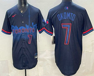 Men's Toronto Blue Jays 7 Kazuma Okamoto Black City Limited Jersey
