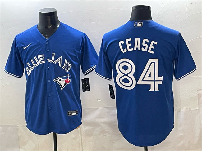 Men's Toronto Blue Jays 84 Dylan Cease Blue 2025 Cool Base Stitched Baseball Jersey