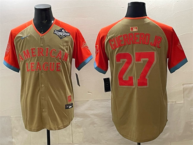 Men's Toronto Blue Jays American League 27 Vladimir Guerrero Jr. Cream All Star 2025 World Series Limited Stitched Baseball Jersey