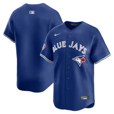 Men's Toronto Blue Jays Blank Royal 50 Seasons Patch Stitched Baseball Jersey