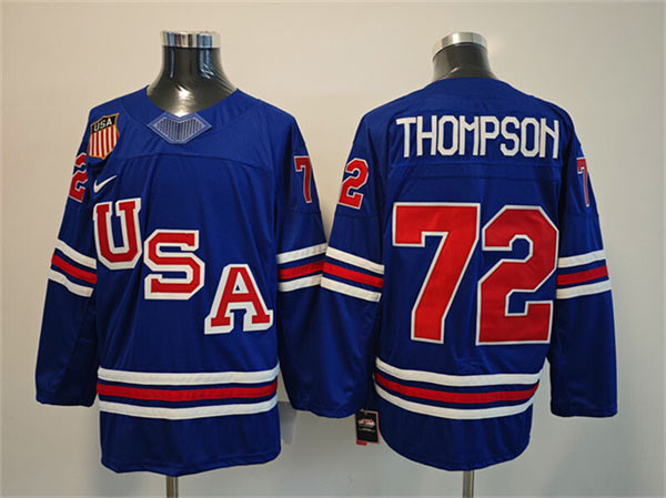 Men's USA 72 Tage Thompson Royal 2025 2026 Stitched Jersey