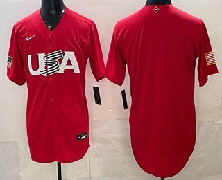 Men's USA Blank Red 2026 World Baseball Classic Cool Base Jersey