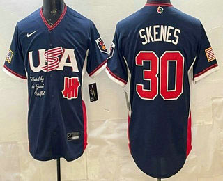 Men's USA Undefeated 30 Paul Skenes Navy 2026 World Baseball Classic Cool Base Jersey