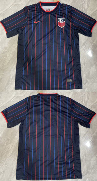 Men's United States Blank Navy Away Jersey