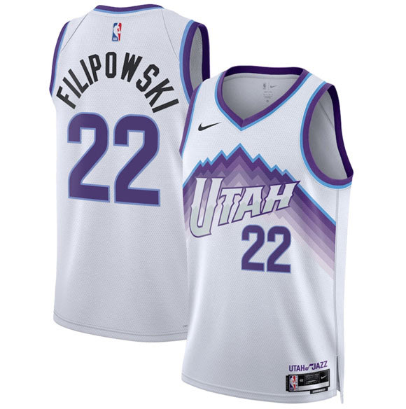Men's Utah Jazz 22 Kyle Filipowski White 2025 Association Edition Stitched Basketball Jersey