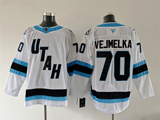 Men's Utah Mammoth 70 Karel Vejmelka White 2025 Stitched Jersey