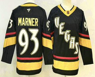Men's Vegas Golden Knights 93 Mitch Marner Black Reverse Retro Authentic Jersey