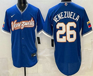 Men's Venezuela 26 Campeones Blue 2026 World Baseball Classic Cool Base Jersey