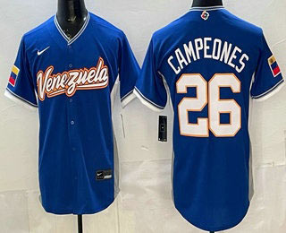 Men's Venezuela 26 Venezuela Blue 2026 World Baseball Classic Cool Base Jersey