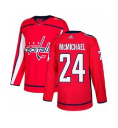 Men's Washington Capitals 24 Connor McMichael Authentic Red Home Hockey Jersey