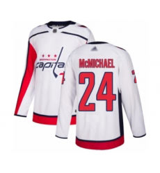 Men's Washington Capitals 24 Connor McMichael Authentic White Away Hockey Jersey