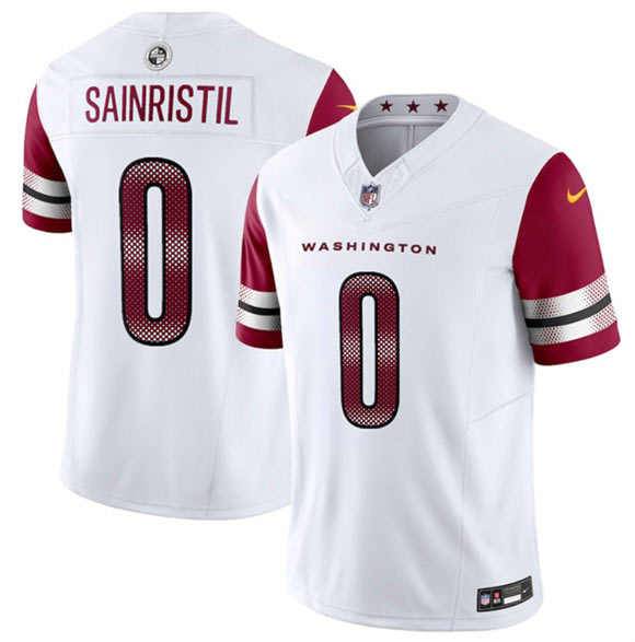 Men's Washington Commanders 0 Mike Sainristill White 2025 F.U.S.E. Vapor Limited Football Stitched Jersey