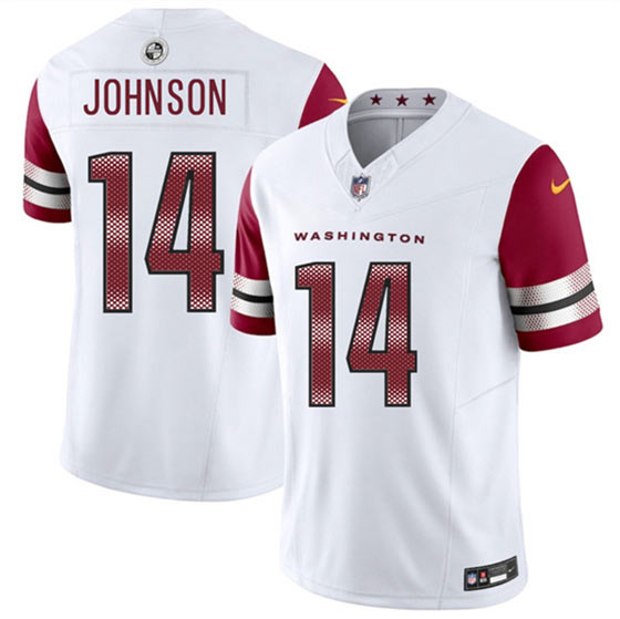 Men's Washington Commanders 14 Josh Johnson White 2025 F.U.S.E. Vapor Limited Football Stitched Jersey