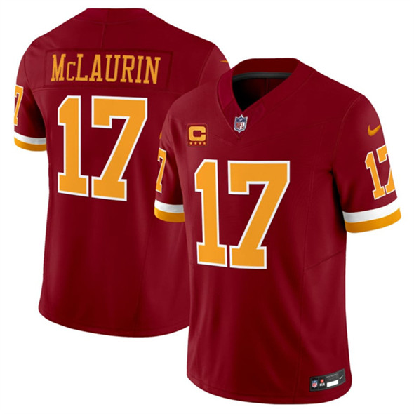 Men's Washington Commanders 17 Terry McLaurin Burgundy 2025 F.U.S.E. 4 Star C Patch Throwback Limited Football Stitched Jersey