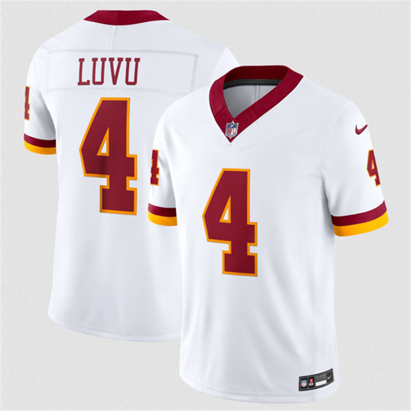 Men's Washington Commanders 4 Frankie Luvu White 2026 F.U.S.E. Vapor Limited Football Stitched Jersey