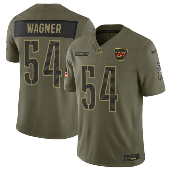 Men's Washington Commanders 54 Bobby Wagner Olive 2025 Salute to Service Limited Football Stitched Jersey