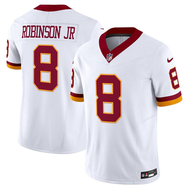 Men's Washington Commanders 8 Brian Robinson Jr. White 2025 F.U.S.E. Throwback Vapor Limited Football Stitched Jersey