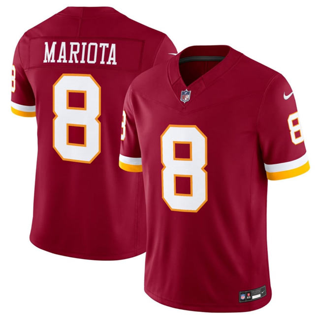 Men's Washington Commanders 8 Marcus Mariota Burgundy 2026 F.U.S.E. Vapor Limited Stitched Football Jersey
