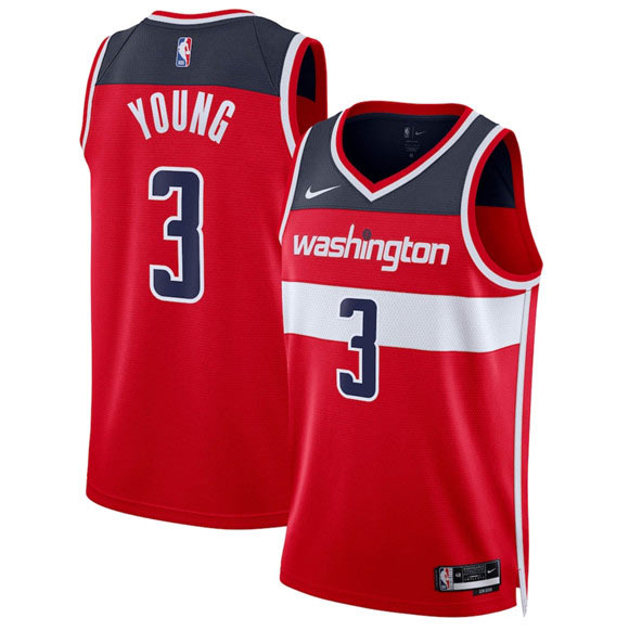 Men's Washington Wizards 3 CJ McCollum Red Icon Edition Stitched Basketball Jersey