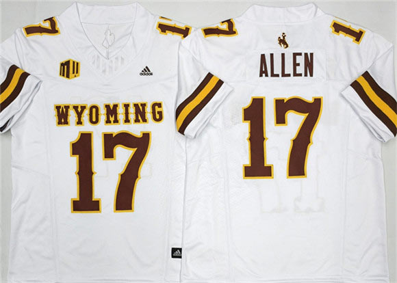 Men's Wyoming Cowboys 17 Josh Allen White 2026 F.U.S.E. Stitched College Football Jersey