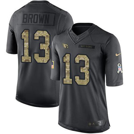 Men Arizona Cardinals 13 Jaron Brown Anthracite 2016 Salute to Service Jersey