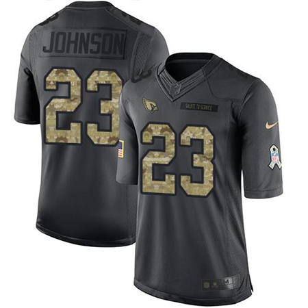 Men Arizona Cardinals 23 Chris Johnson Anthracite 2016 Salute to Service Jersey