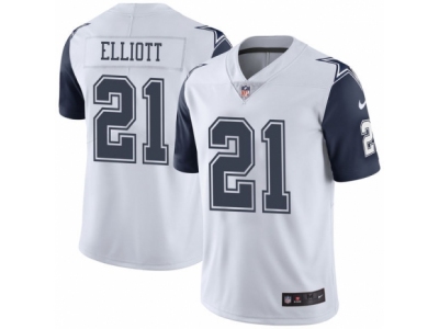 Men Dallas Cowboys 21 Ezekiel Elliott White Color Rush Limited Jersey
