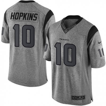 Men Houston Texans 10 DeAndre Hopkins Limited Gray Gridiron NFL Jersey