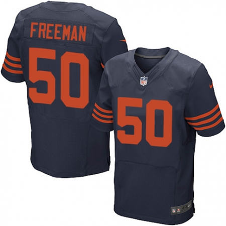 Men Chicago Bears 50 Jerrell Freeman Elite Navy Blue 1940s Throwback Alternate NFL Jersey