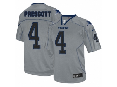Men Dallas Cowboys 4 Dak Prescott Elite Lights Out Grey NFL Jersey