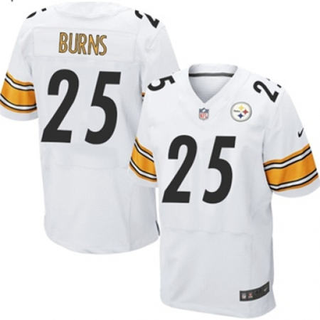 Men Pittsburgh Steelers 25 Artie Burns Elite White NFL Jersey
