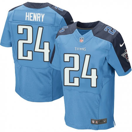 Men Tennessee Titans 24 Derrick Henry Elite Light Blue Team Color NFL Jersey