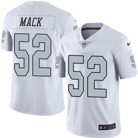 Men Oakland Raiders 52 Khalil Mack White Color Rush Limited Stitched NFL Jersey
