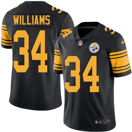 Men Pittsburgh Steelers 34 DeAngelo Williams Black Color Rush Limited Stitched NFL Jersey