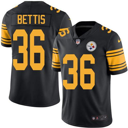 Men Pittsburgh Steelers 36 Jerome Bettis Black Color Rush Limited Stitched NFL Jersey