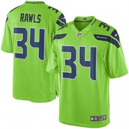 Men Seattle Seahawks 34 Thomas Rawls Green Color Rush Limited Jersey