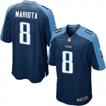 Men Tennessee Titans 8 Marcus Mariota Elite Navy Blue Alternate Stitched NFL Jersey
