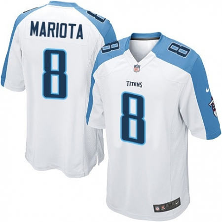 Men Tennessee Titans 8 Marcus Mariota Elite White Stitched NFL Jersey