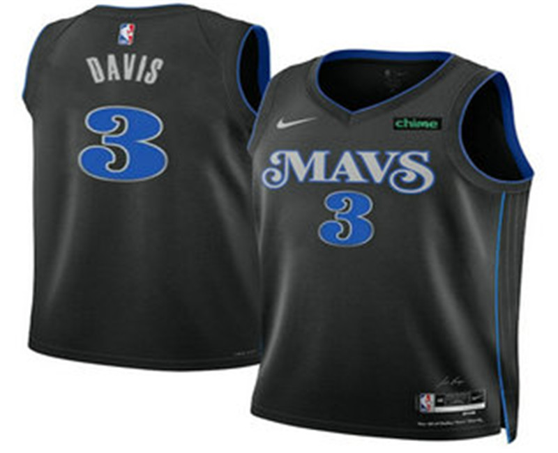 Men s Dallas Mavericks 3 Anthony Davis Black 2025 City Edition Stitched Jersey
