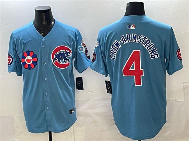Mens Chicago Cubs 4 Pete Crow Armstrong Blue 2025 Tokyo Series 2nd Alternate Limited Stitched Baseball Jersey