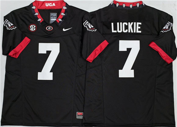 Mens Georgia Bulldogs 7 Lawson Luckie Black 2025 F.U.S.E. Stitched Jersey