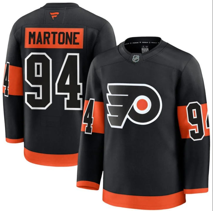 Mens Philadelphia Flyers 94 Porter Martone Fanatics Black Alternate Premium Jersey